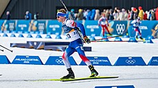 Tomá� Mikyska na trati stíhacího závodu v Anterselv�. (15. února 2026)