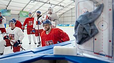 �eský tým absolvoval v Milán� trénink v kompletním slo�ení. (16. února 2026)