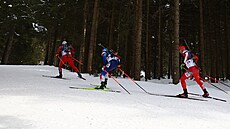 Michal Kr�má� (26) z �eska b�hem sprintu na 10 kilometr� v biatlonu. (13. února...