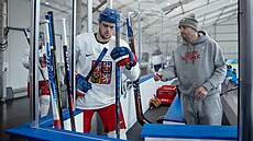 �eský tým absolvoval v Milán� trénink v kompletním slo�ení. Na snímku David...