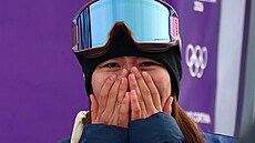 Japonka Mari Fukadová vít�zí ve finále snowboardového slopestylu �en. (18....