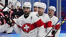 Olympijský turnaj v ledním hokeji. Finsko - �výcarsko.  �výca�i se nicmén�...