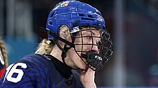 Hokejistka Kate�ina Mrázová po olympijské proh�e se �védskem (13. února 2026)