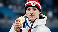Rychlobrusla� Metod�j Jílek se zlatou medailí po vít�zství v olympijském závod�...