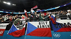 �e�tí fanou�ci na olympijském hokejovém utkání �eska s Francií (13. února 2026)