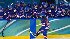 Americká úto�nice Abbey Murphyová slaví trefu v semifinále olympijského turnaje...