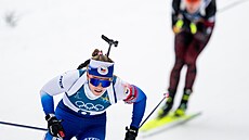 �eská závodnice Tereza Vinklárková v závodu na 15 kilometr�. (11. února 2026)