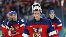 Luká� Dostál po utkání s Kanadou. (12. února 2026)