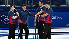 �e�tí reprezentanti v curlingu (zleva) Martin Jurík, Luká� Klípa, Marek...