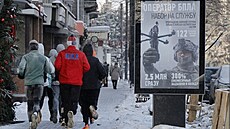 Náborový plakát ruské armády ve Voron�i (24. ledna 2026)