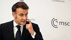 Francouzský prezident Emmanuel Macron (13. února 2026)