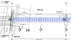 Pohled shora na jednu z variant provizorního mostu pro dobu rekonstrukce...