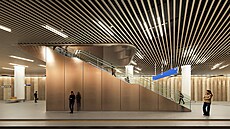 Vizualizace podzemní �elezni�ní stanice Praha - Dejvice. (17. února 2026)