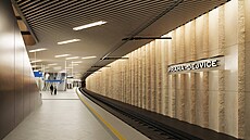 Vizualizace podzemní �elezni�ní stanice Praha - Dejvice. (17. února 2026)