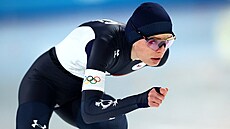 �e�ka Nikola Zdráhalová sout�í v rychlobruslení v �enském závod� na 500 m....