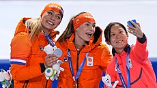 Zlatá medailistka z rychlobrusla�ského závodu Femke Koová z Nizozemska...