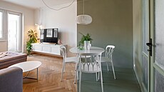Hlavním nosi�em konceptu celého bytu se stalo pou�ití barev, zejména zelené.