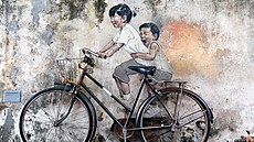 Nást�nná malba od litevského um�lce Ernesta Zacharevice ve m�st� George Town v...