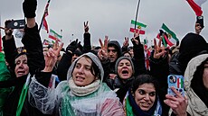 Demonstrace na podporu exilového korunního prince Íránu R. Pahlavího p�ed...