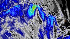 Mapa s p�edpov�dí slune�ního svitu na ned�li 15. února 2026.