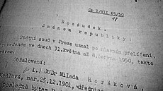 Rozsudek nad Miladou Horákovou. (12. února 2026)