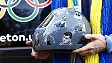 Ukrajinský skeletonista Vladyslav Heraskevy� po svém vylou�ení z her v Milán�,...