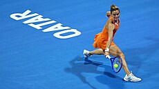 Maria Sakkariová b�hem semifinále v Dauhá