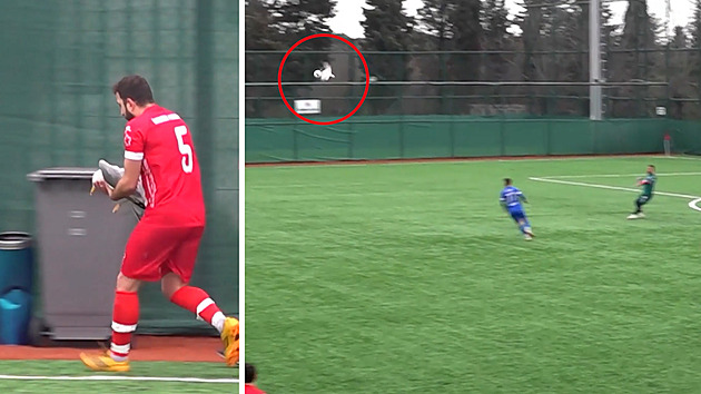 Letící racek při odkopu dostal tvrdé K.O., hráč ho oživil bleskovou masáží