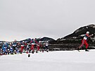 Martin Loewstroem Nyenget z Norska v pop�edí b�eckého finále na 50 kilometr�....