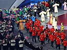 Výpravy sportovc� na záv�re�ném ceremoniálu zimních olympijských her 2026 ve...