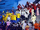 Ukrajinská, korejská a japonská výprava na záv�re�ném ceremoniálu (22. února...