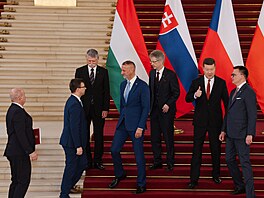 V Budape�ti se koná jednání p�edsed� parlament� zemí V4. Na snímku jsou �éf...