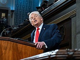 Americký prezident Donald Trump proná�í projev o stavu unie. (24. února 2026)
