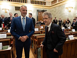 V Budape�ti se koná jednání p�edsed� parlament� zemí V4. Na snímku Milo�...