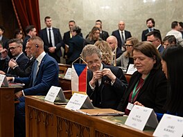 V Budape�ti se koná jednání p�edsed� parlament� zemí V4. Na snímku Milo�...