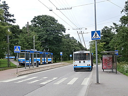 Tramvaj Tatra KT4 a trolejbus �koda 14 Tr, Tallinn, Estonsko
