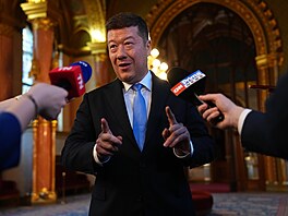 P�edseda Poslanecké sn�movny Tomio Okamura (SPD) na jednání p�edsed� parlament�...