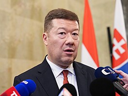 P�edseda Sn�movny Tomio Okamura (SPD) po jednání �éf� parlament� zemí...