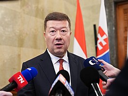 P�edseda Sn�movny Tomio Okamura (SPD) po jednání �éf� parlament� zemí...