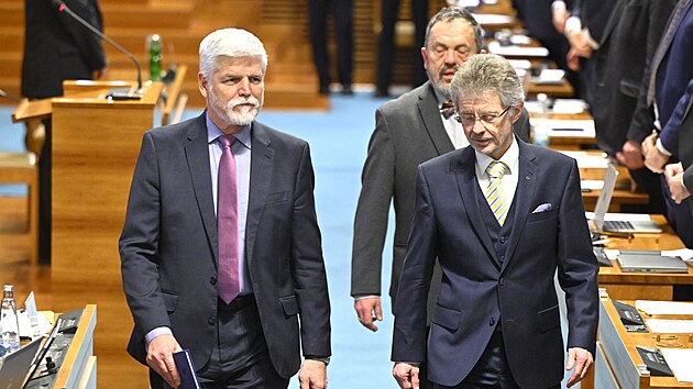 Prezident Petr Pavel vystoupil v Sen�tu na ve�ejn�m sly�en� s n�zvem Bezpe�nost Ukrajiny, bezpe�nost Evropy a obranyschopnost st�tu (24.�nora 2026)