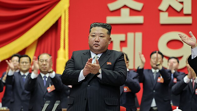 Kim �ong-un byl op�t zvolen ��fem komunistick� strany KLDR. (23. �nora 2026)