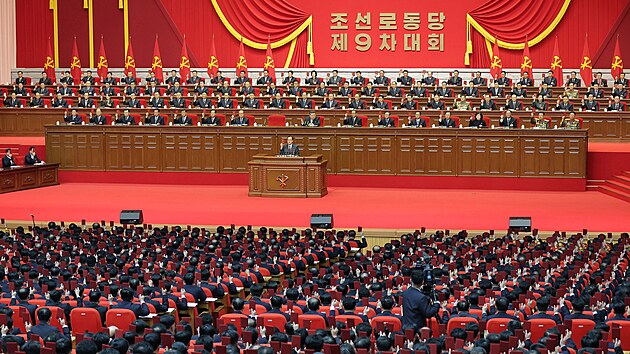 Kim �ong-un byl op�t zvolen ��fem komunistick� strany KLDR. (23. �nora 2026)
