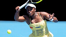 Sloane Stephensová b�hem Australian Open 2026. V prvním kole prohrála s �e�kou...