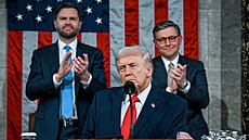 Americký prezident Donald Trump proná�í projev o stavu unie. (24. února 2026)
