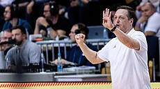 Slovinský trenér Aleksander Sekuli� b�hem utkání s �eskem v kvalifikaci o MS...