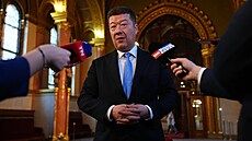 P�edseda Poslanecké sn�movny Tomio Okamura (SPD) na jednání p�edsed� parlament�...