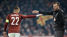 Setkání spar�anského kapitána Luká�e Haraslína s kou�em Baníku Ond�ejem Smetanou