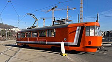 M��ící tramvaj na Dvoreckém most� (25. února 2026)