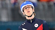 Metod�j Jílek p�i závodu mu�� v rychlobruslení. (21. února 2026)