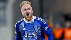 Jáchym �íp slaví úvodní gól v utkání Konferen�ní ligy proti Lausanne.